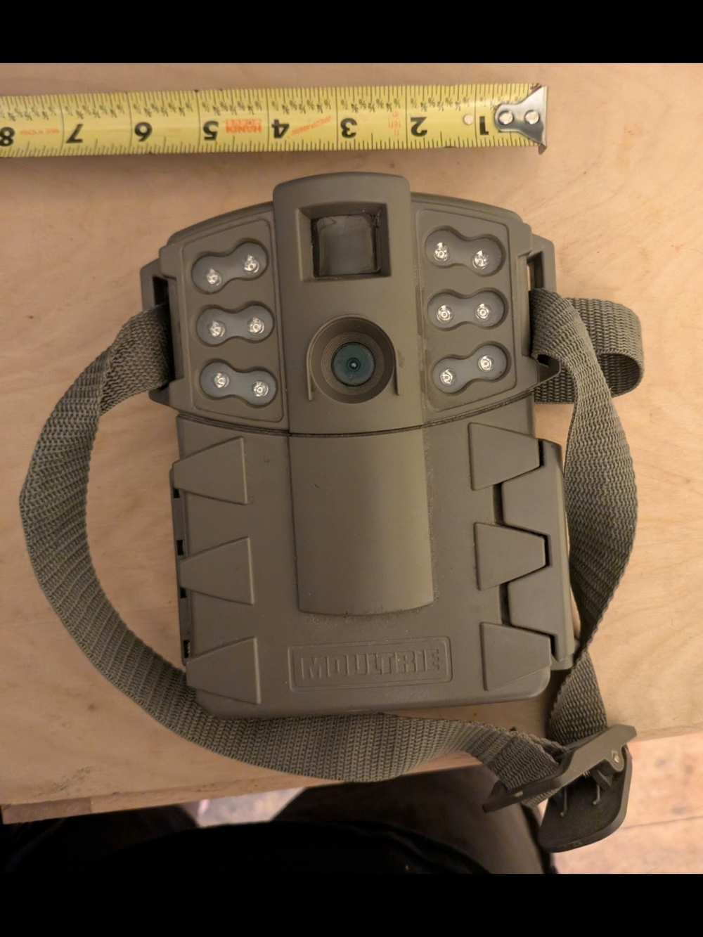 MOULTRIE CAMO GREEN TRAIL CAM WITH STRAPS, WORKS GREAT!